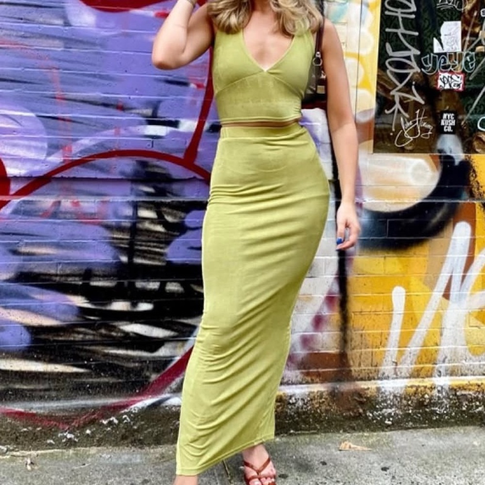Peppermayo Lime Skirt Set